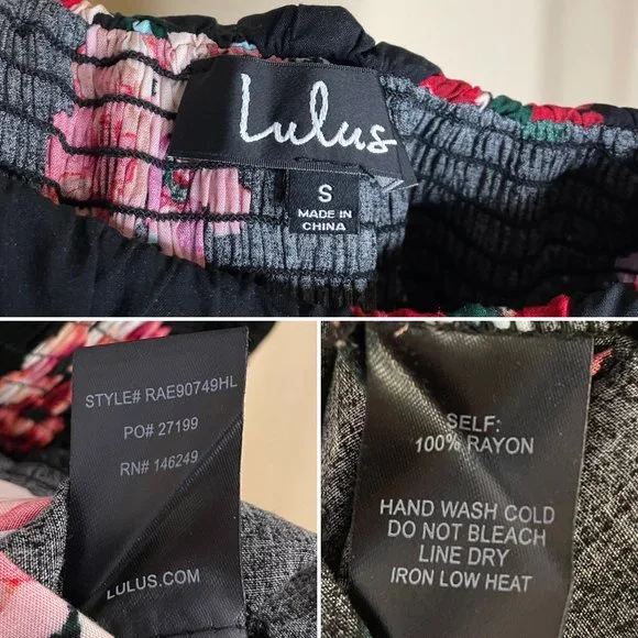 NWT Lulu's Pretty Petals Black Floral Print Culotte Jumpsuit - Picture 9 of 16